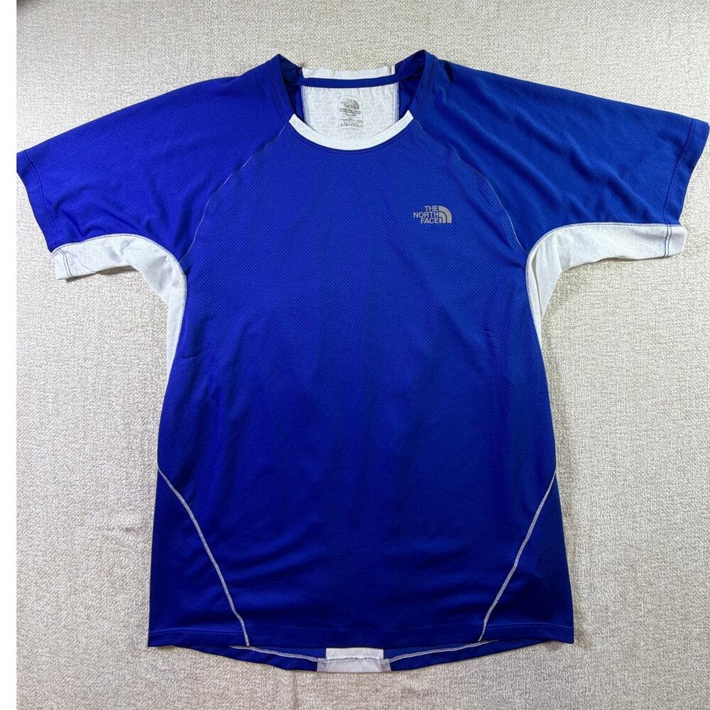 The North Face Men's Medium Blue White Flight Series Lightweight Running Shirt